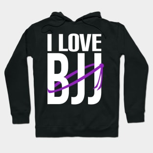 I love bjj - brazilian jiu jitsu purple belt Hoodie